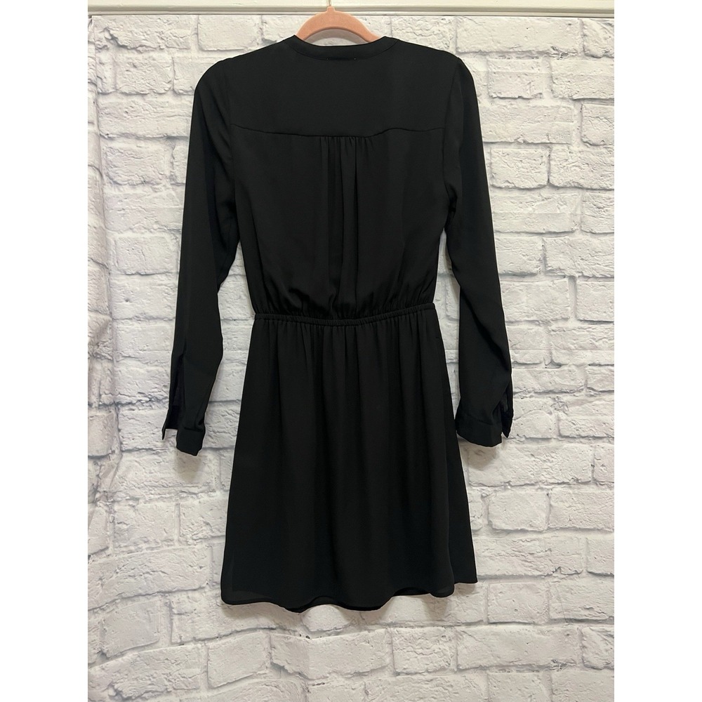 DR2 Daniel Rainn Black V-Neck Elastic Waist Mini Dress Cottagecore Boho Size XS - Picture 2 of 6